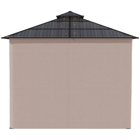 SunnyPlex DualCanopy: 3x3m Steel-Framed Outdoor Garden Gazebo with Protective Polycarbonate Roofing - Trade Warehouse