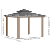 SunnyPlex DualCanopy: 3x3m Steel-Framed Outdoor Garden Gazebo with Protective Polycarbonate Roofing - Trade Warehouse
