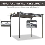 3m x 3m Metal Patio Gazebo – Grey Canopy Roof Outdoor Shelter