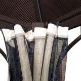 TriShade Enclave: 3x3 m Gazebo with Mosquito Net in Brown, Black, and Beige - Trade Warehouse