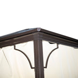 TriShade Enclave: 3x3 m Gazebo with Mosquito Net in Brown, Black, and Beige - Trade Warehouse