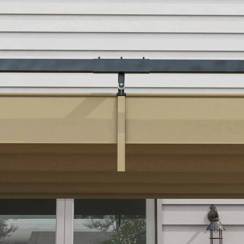 3m x 2m Retractable Roof Pergola – Khaki Outdoor Garden Canopy