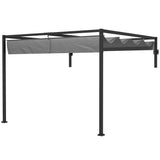 2m x 3m Lean-To Pergola – Dark Grey Wall Mounted Patio Cover
