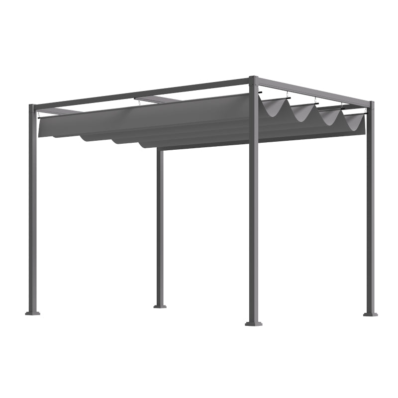 3m x 2m Grey Metal Pergola – Outdoor Patio Shade Shelter