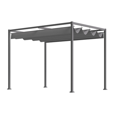 3m x 2m Grey Metal Pergola – Outdoor Patio Shade Shelter