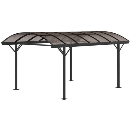 5m x 3m Aluminium Hardtop Gazebo – Brown Polycarbonate Roof Shelter