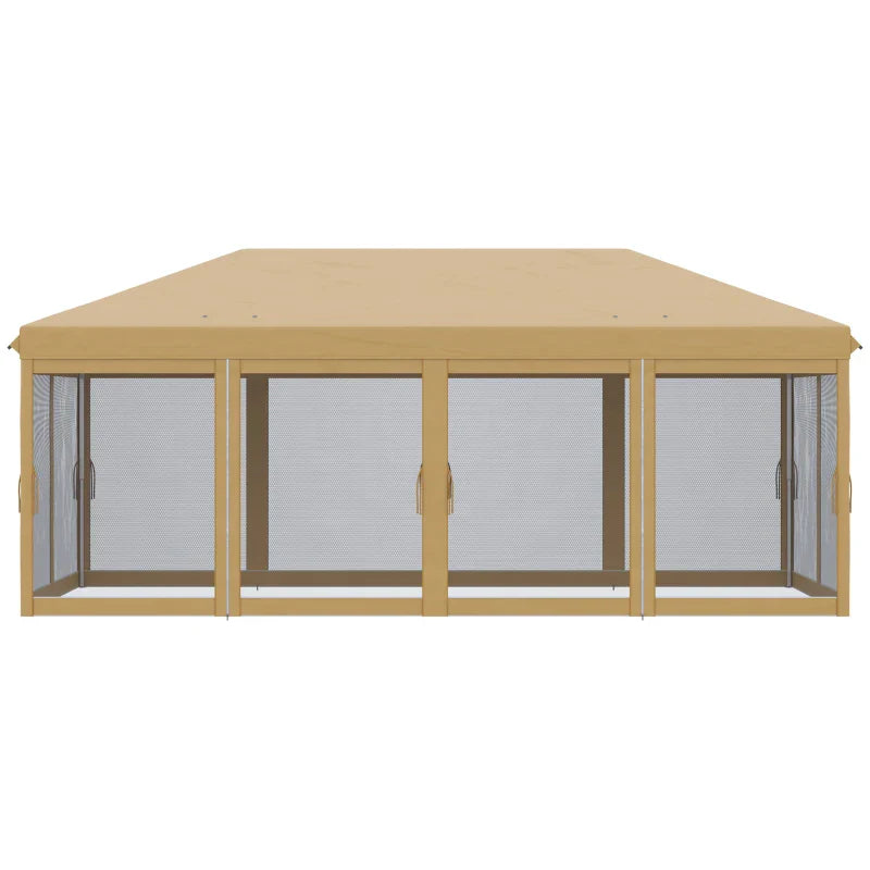 Beige 6m x 3m Pop Up Marquee Gazebo