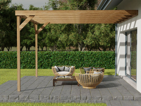 Wall-mounted Wooden Box Pergola Kit
