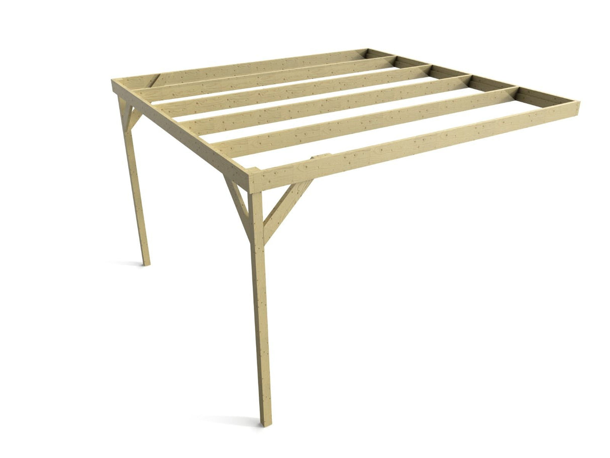 Wall-mounted Wooden Box Pergola Kit