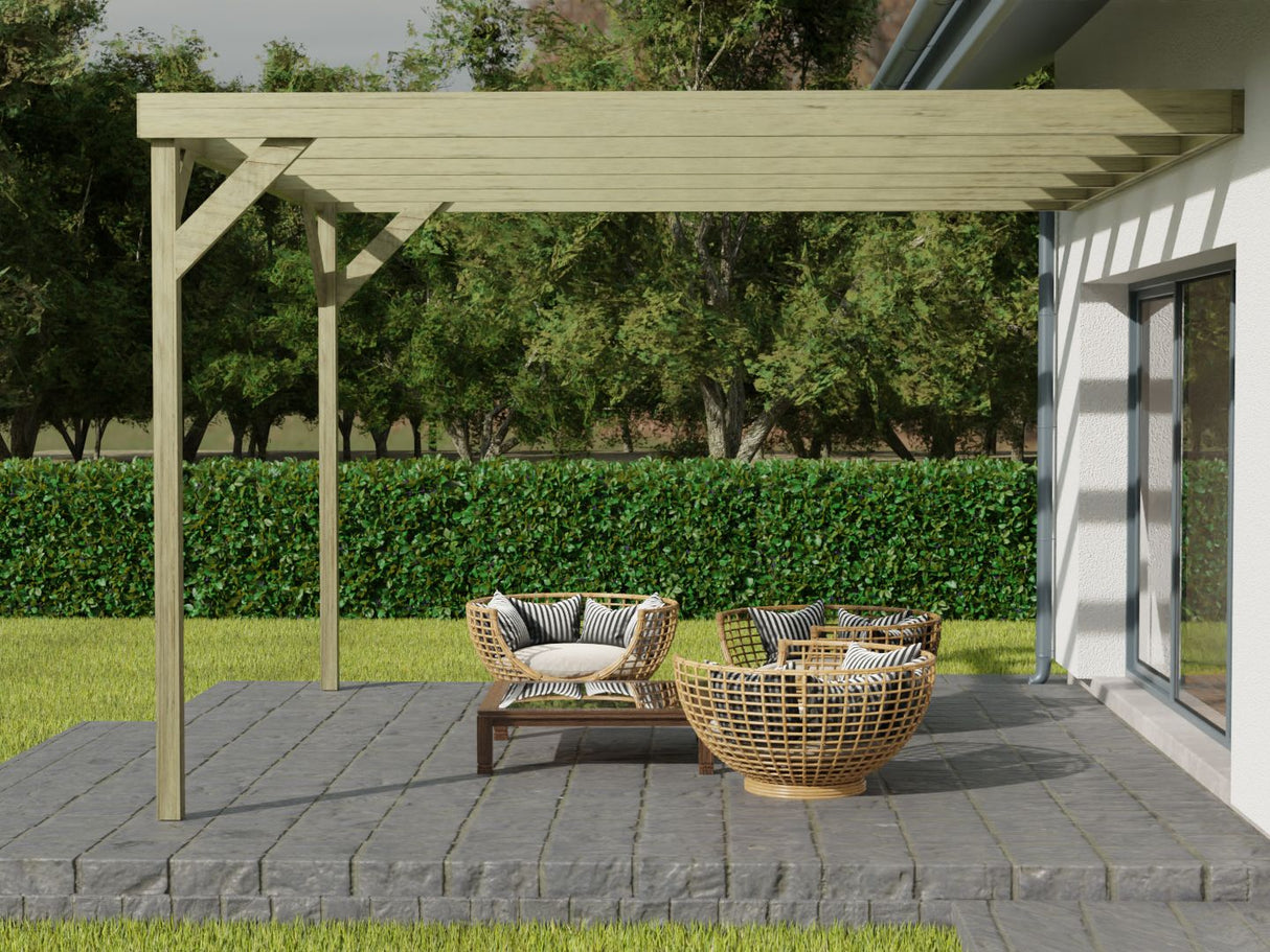 Wall-mounted Wooden Box Pergola Kit