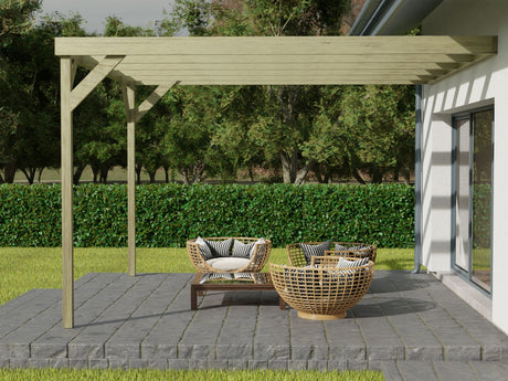 Wall-mounted Wooden Box Pergola Kit
