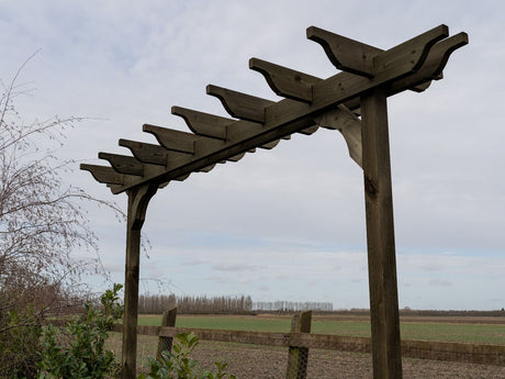 Sculpted Double Beam Pergola, Plant Climbing Arbour - Sculpted brace