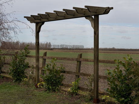 Sculpted Double Beam Pergola, Plant Climbing Arbour - Sculpted brace