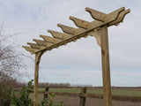 Sculpted Double Beam Pergola, Plant Climbing Arbour - Sculpted brace