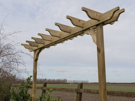 Sculpted Double Beam Pergola, Plant Climbing Arbour - Sculpted brace