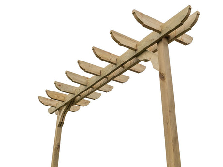 Corbel Double Beam Pergola, Plant Climbing Arbour - Sculpted brace