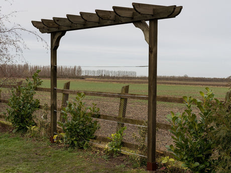 Corbel Double Beam Pergola, Plant Climbing Arbour - Sculpted brace