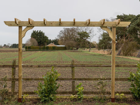 Corbel Double Beam Pergola, Plant Climbing Arbour - Sculpted brace