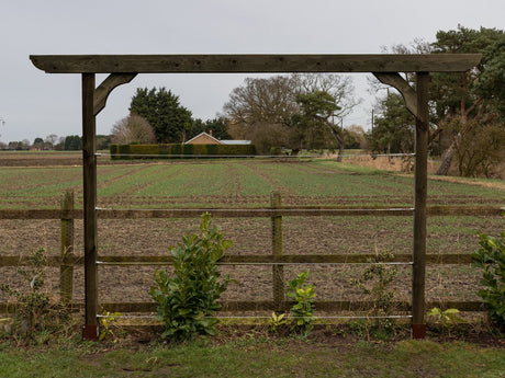 Screen Double Beam Pergola, Plant Climbing Arbour - Corbel Sculpted Brace