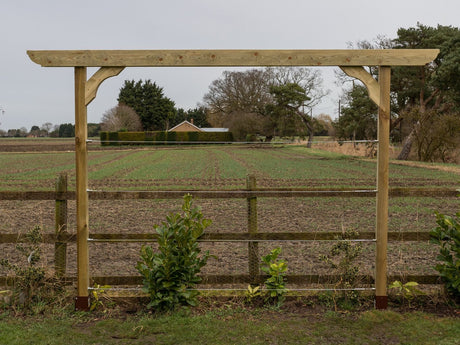 Screen Double Beam Pergola, Plant Climbing Arbour - Corbel Sculpted Brace