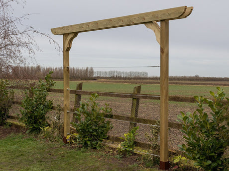 Screen Double Beam Pergola, Plant Climbing Arbour - Corbel Sculpted Brace