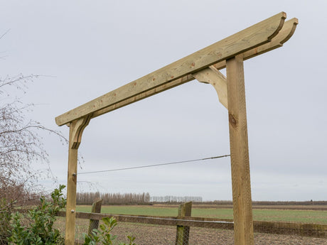 Screen Double Beam Pergola, Plant Climbing Arbour - Corbel Sculpted Brace