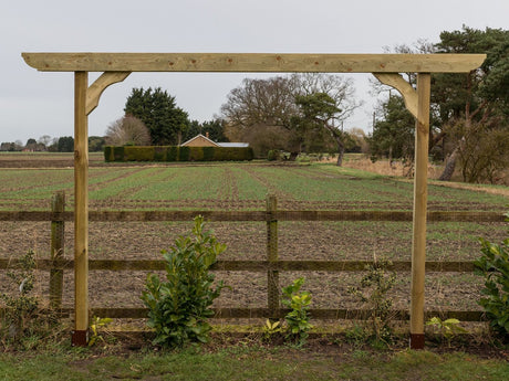 Screen Double Beam Pergola, Plant Climbing Arbour - Corbel Sculpted Brace