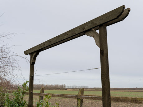 Screen Double Beam Pergola, Plant Climbing Arbour - Corbel Sculpted Brace