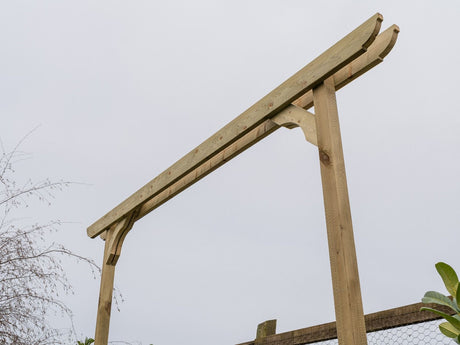 Screen Double Beam Pergola, Plant Climbing Arbour - Corbel Sculpted Brace
