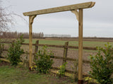 Screen Double Beam Pergola, Plant Climbing Arbour - Corbel Sculpted Brace