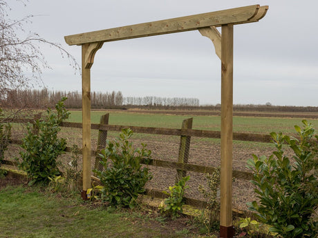 Screen Double Beam Pergola, Plant Climbing Arbour - Corbel Sculpted Brace
