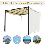 3m x 3m Metal Pergola – Cream Frame with Beige Canopy Roof
