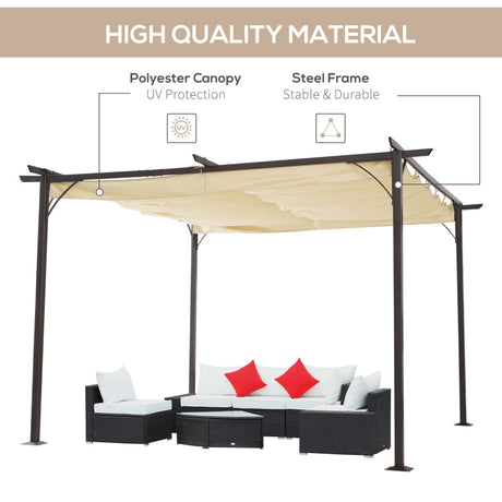 3.5m x 3.5m Metal Pergola Marquee – Large Outdoor Event Canopy