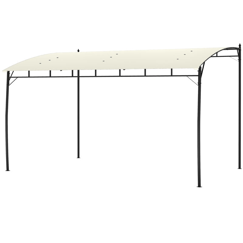 3m x 4m Metal Frame Pergola – Cream Outdoor Garden Canopy Roof, Freestanding Patio Shade Shelter