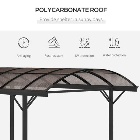 5m x 3m Aluminium Hardtop Gazebo – Brown Polycarbonate Roof Shelter