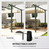 4m x 3m Metal Pergola – Dark Grey Frame with Beige Canopy Roof