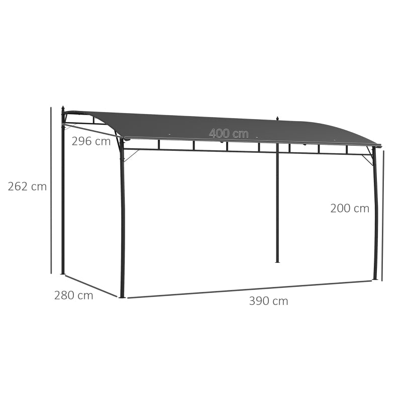 3m x 4m PA-Coated Sun Shade Shelter – Metal Frame Patio Cover