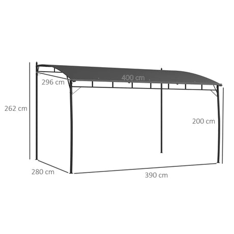 3m x 4m PA-Coated Sun Shade Shelter – Metal Frame Patio Cover